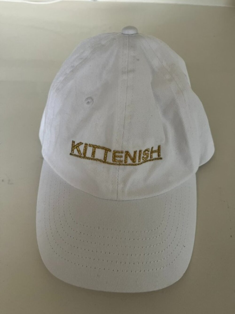 Kittenish White and Gold baseball hat (JJD / jessie james decker)